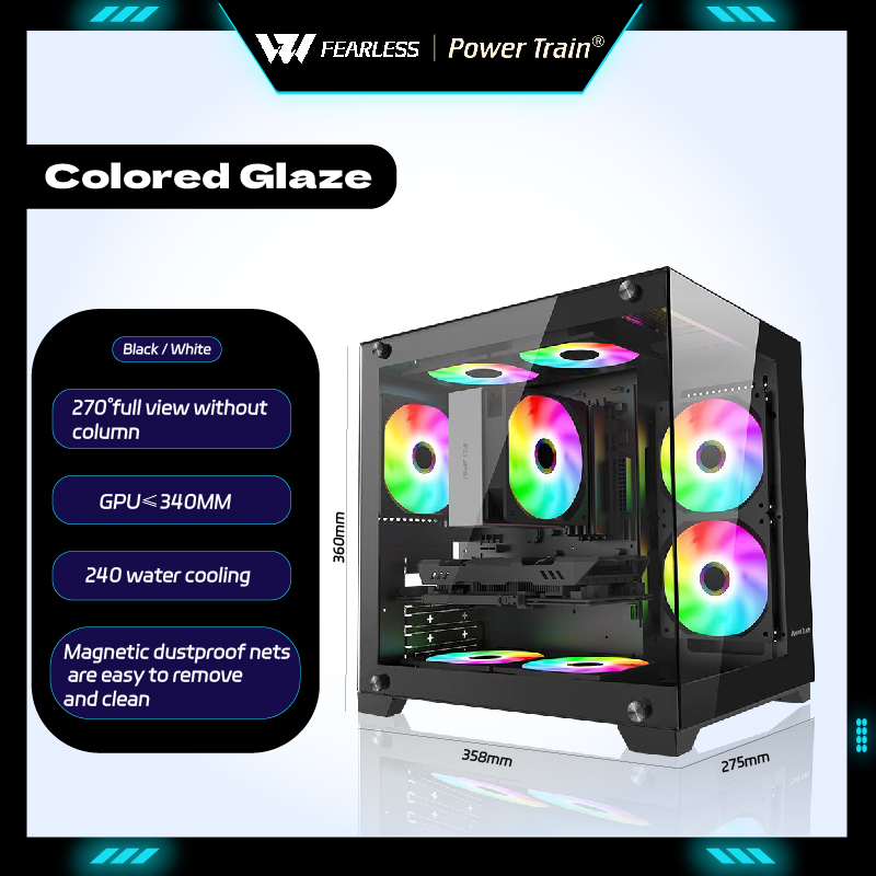 Pc Gaming Liquid - Power Train Farbglasur MATX Gehäuse Gaming