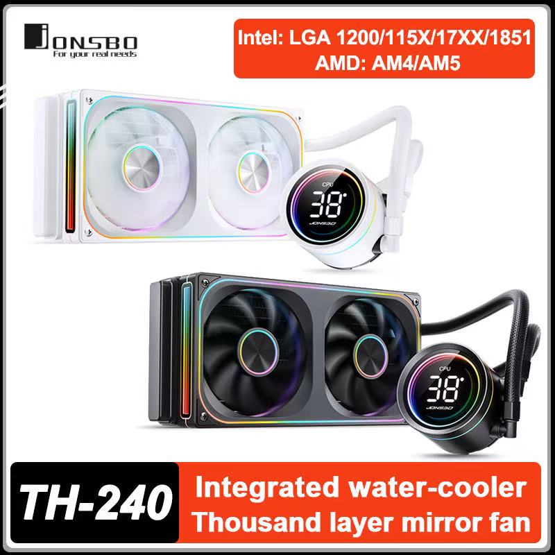 Pc Gaming Liquid - JONSBO TH-240 CPU-Wasserkühler mit Digitalanzeige, Integrierter